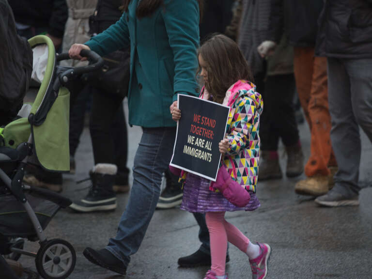 Minneapolis, Minnesota
January 20, 2017
About 3000 people marched through Minneapolis to protest the inauguration of Republican President Donald Trump. The people gathered in south Minneapolis and then marched downtown to City Hall. They criticized