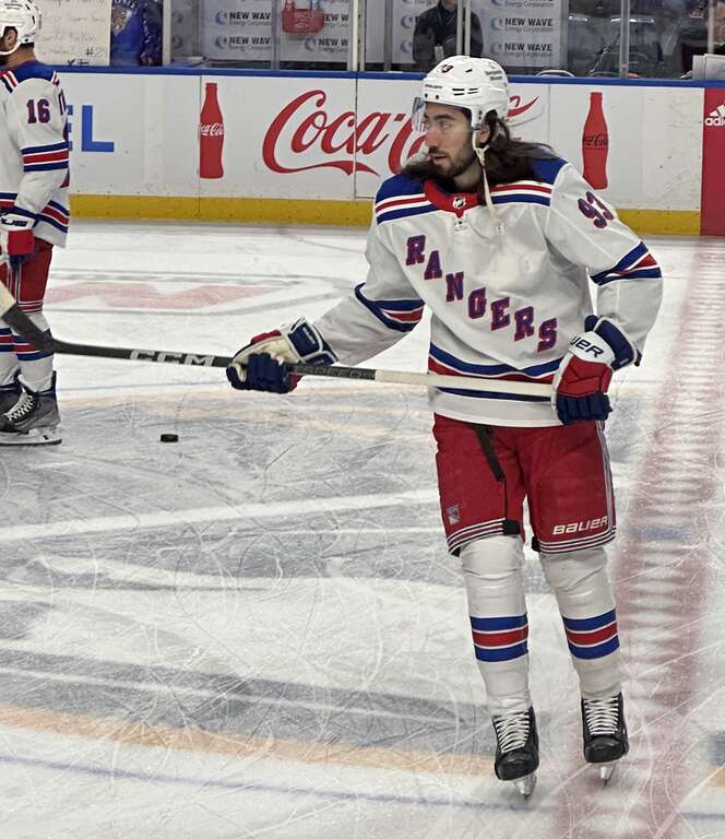 Mika Zibanejad with the New York Rangers in 2023