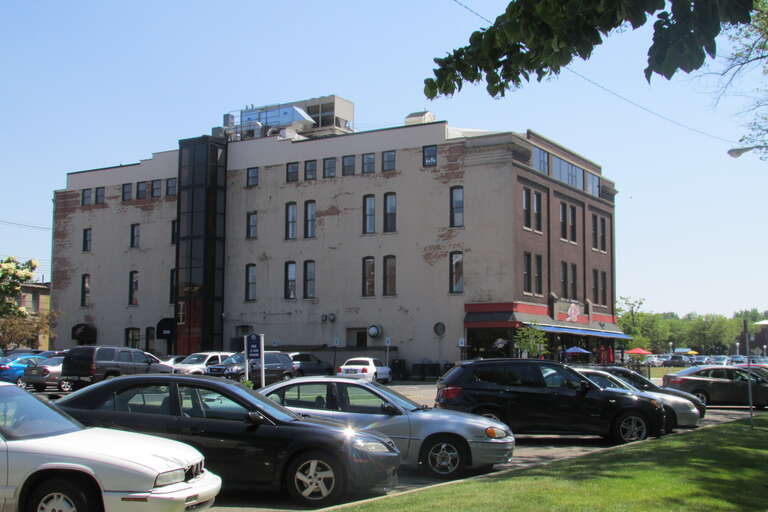 Schu's Grill &amp; Bar at 501 Pleasant St, St Joseph, MI is located in a Lake Street building on the bluff overlooking Silver Beach and Lake Michigan.
