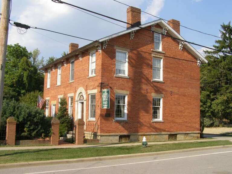 John Stoughton Strong House, National Historic Register, Strongsville, Ohio.  On the north side of the square.