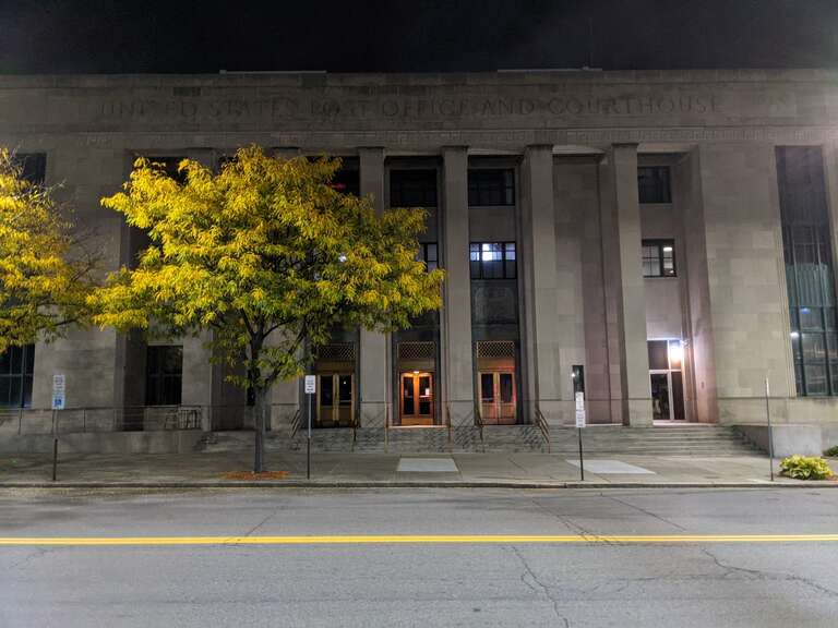 Former U.S. Post Office and Courthouse at 15 Henry Street, Binghamton, New York as it appeared in 2021