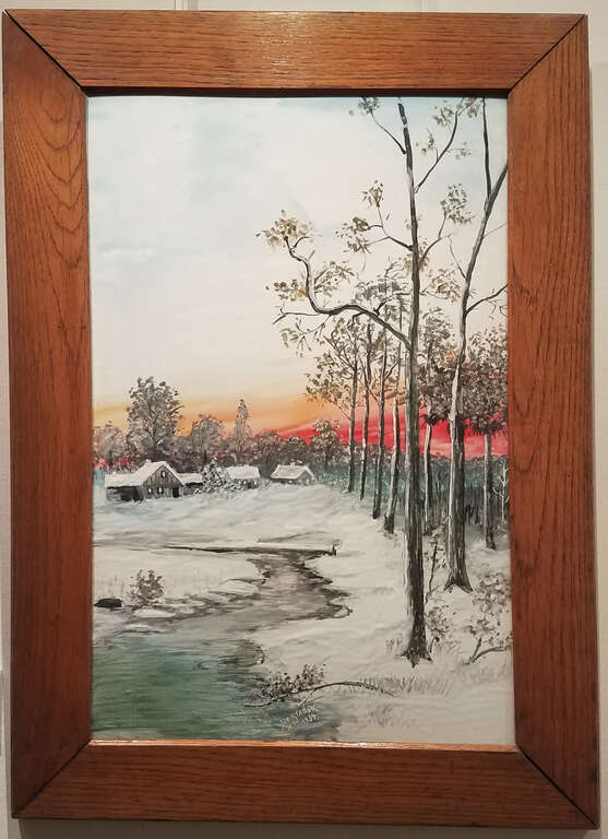 Porcelain enamel on steel painting, 1934, by Joseph Stanek, Sr.