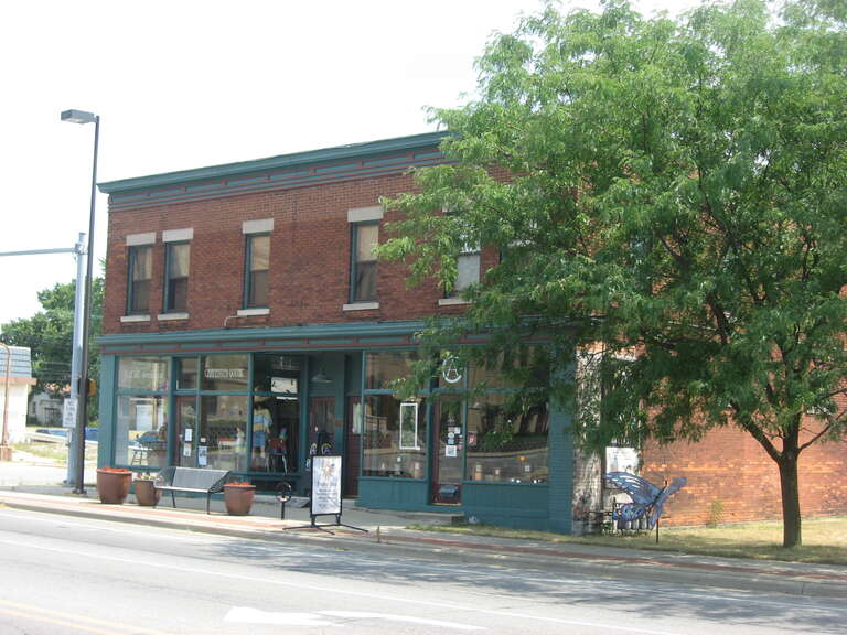 Front of the Charles McCormick Building, located at 526-532 E. Colfax Avenue in South Bend, Indiana, United States.  Built in 1904, it is listed on the National Register of Historic Places.