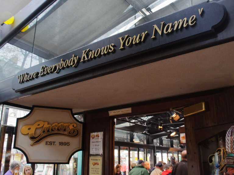 The 1982-1993 sitcom, Cheers, was set at Bull &amp; Finch Pub, located at 85 Beacon Street. Thanks to the popularity of the show, Bull &amp; Finch actually had its name changed to Cheers in 2002.

Cheers also opened this branch location at Quincy