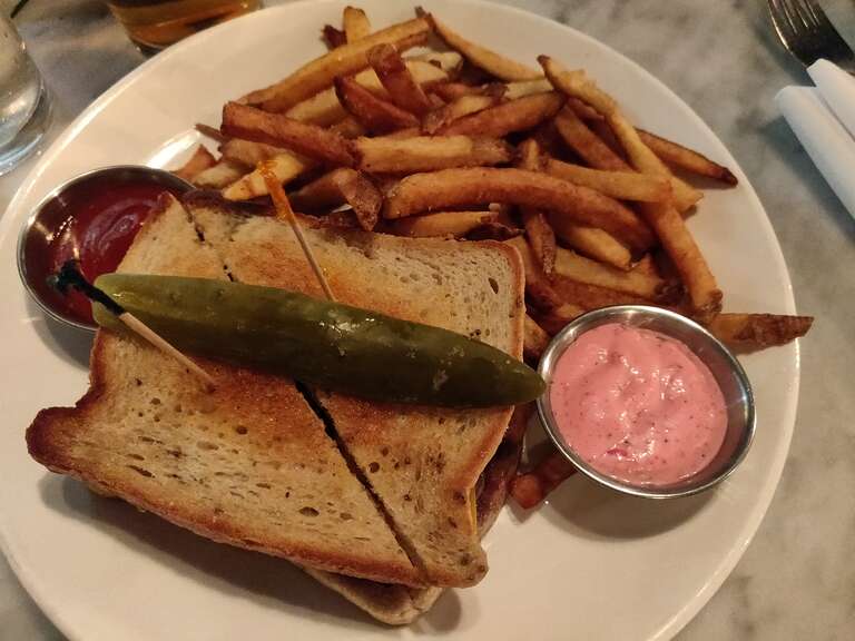 Dinner - toast burger and fries