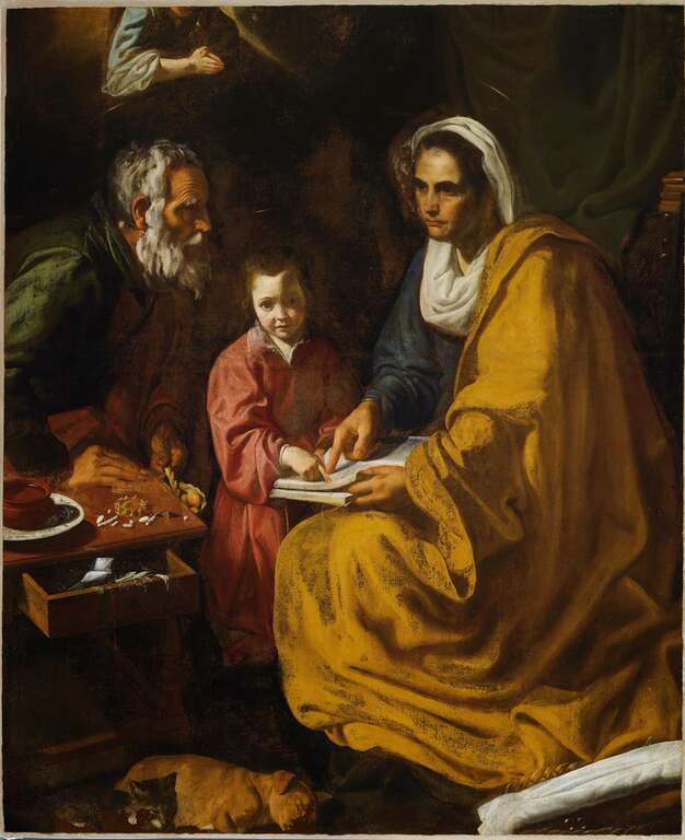 La educación de la Virgen, óleo sobre lienzo, Yale University Art Gallery