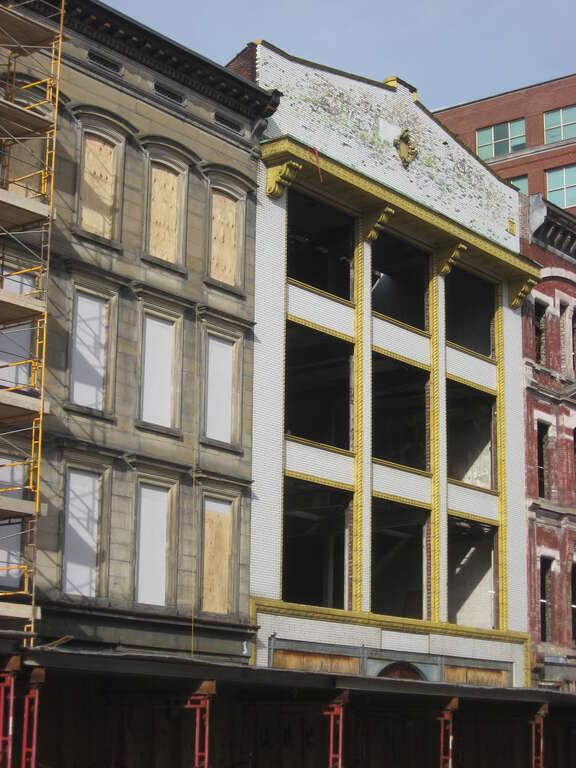 Front of the buildings in the J.T.S. Brown and Son's Complex, located at 105-109 E. Main Street (U.S. Route 31E) in Louisville, Kentucky, United States.  Built in 1905, the complex is listed on the National Register of Historic Places, and it is part