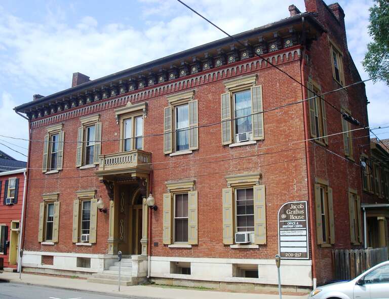 The Jacob Gafius House on East Water Street between Jay and Grove Streets in Lock Haven, Pennsylvania is an apartment building in a Federal transitional style.