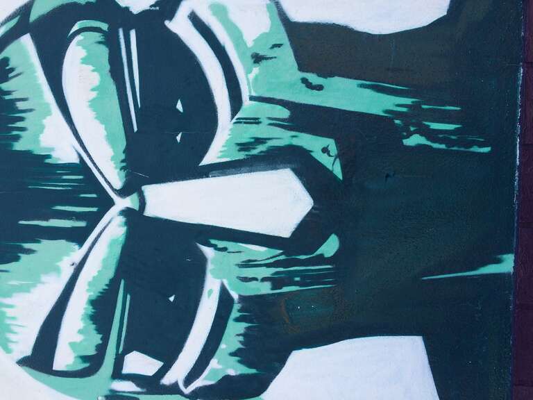MF Doom mural graffiti in Little Haiti, Miami, Florida. You can get a street view here.