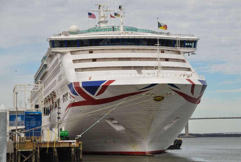 MV Oceana From the British cruise line P&amp;O Cruises, making port of call in Charleston, SC.