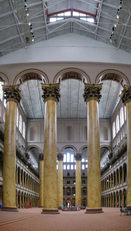 The interior of the National Building Museum in Washington, D.C..