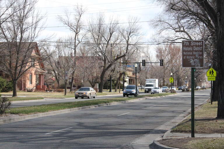 7th between Hill &amp; White Aves.

National Register 1/5/1984, 5ME.4001


"The district is the most intact historic residential area in the community and includes noted architect Eugene Groves’ 1925 Lowell School.  Developed between the 1890s and