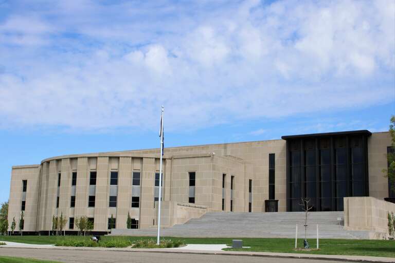 The North Dakota State Capitol in Bismarck, North Dakota.