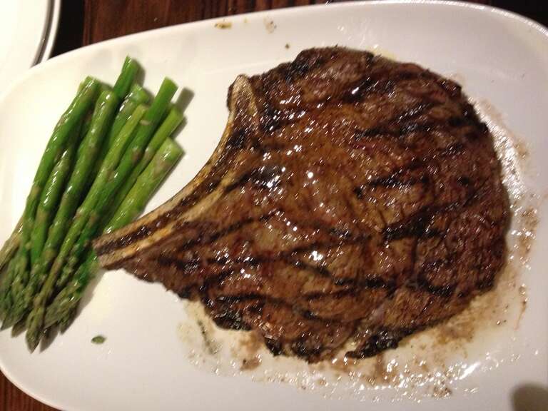 Ribeye steak and asparagus dinner.