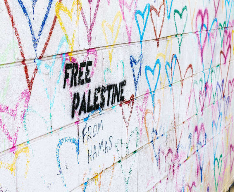 Anti-Jewish racist / genocidal graffiti (“Free Palestine”) sprayed on “Untitled (Brainwash)” at Washington, DC’s Union Market now has the added truthified statement “From Hamas”
In May and June, 2021, several Washington, DC landmarks and