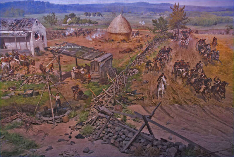 'The Battle of Gettysburg', also known as the Gettysburg Cyclorama, is a cyclorama painting by the French artist Paul Philippoteaux depicting "Pickett's Charge", the climactic Confederate attack on the Union forces on Cemetery Ridge during the Battle