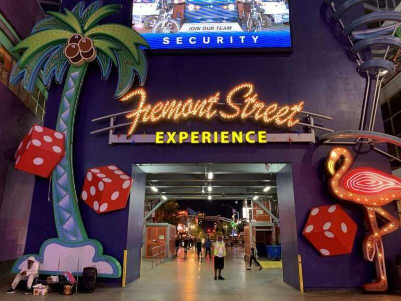 Entrance to the Fremont Street Experience in downtown Las Vegas, Nevada.