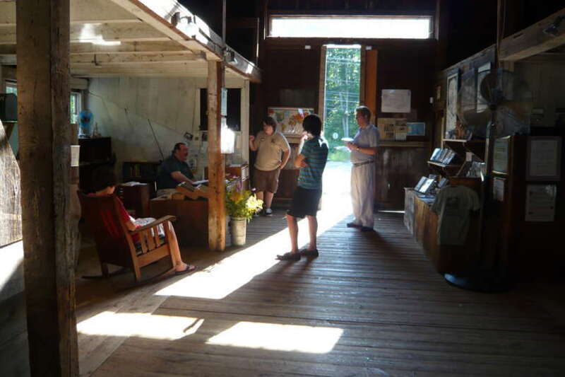 Barn reception and exhibition area, Robert Frost Farm State Historic Site, Derry, NH