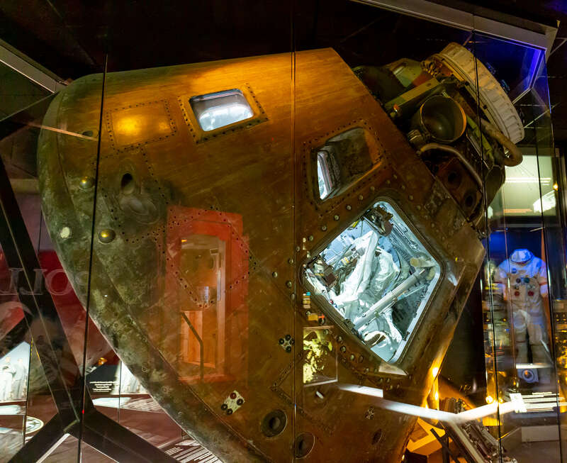 The Apollo 13 command module on display at the Cosmosphere in Hutchinson, Kansas.