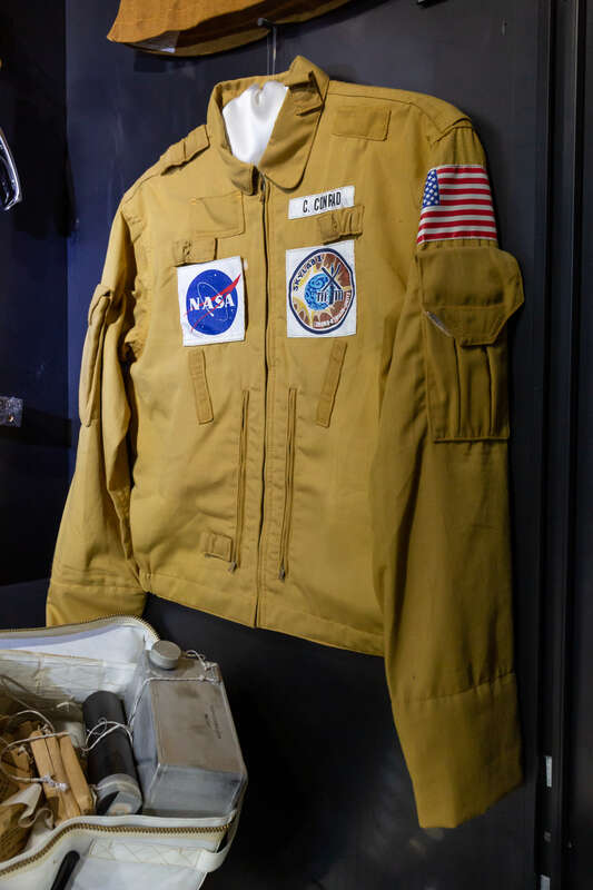 Pete Contrad's Skylab 2 flight jacket on display at the Cosmosphere in Hutchinson, Kansas.