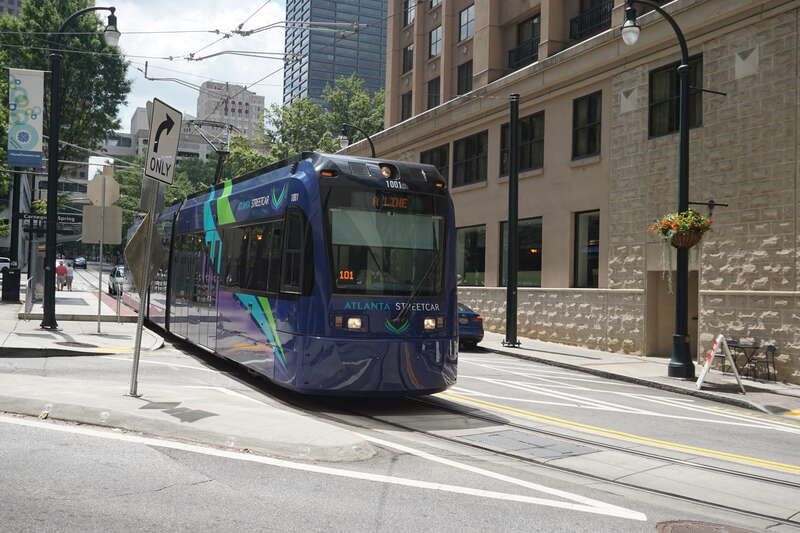 An Atlanta Streetcar in Atlanta, Georgia (United States).