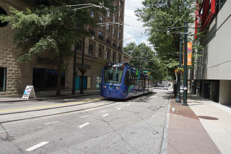 An Atlanta Streetcar in Atlanta, Georgia (United States).