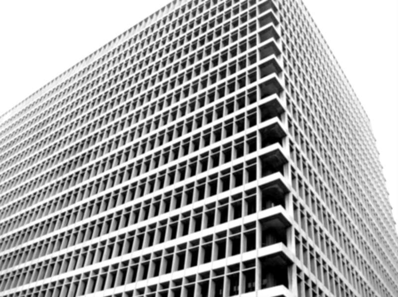 Black &amp; white photograph of the C.S. Foltz Criminal Justice Center building on 210 W. Temple Street in downtown Los Angeles, California.
The photograph was taken with a Nikon Coolpix e3200 digital camera and edited (for color balance, brightness