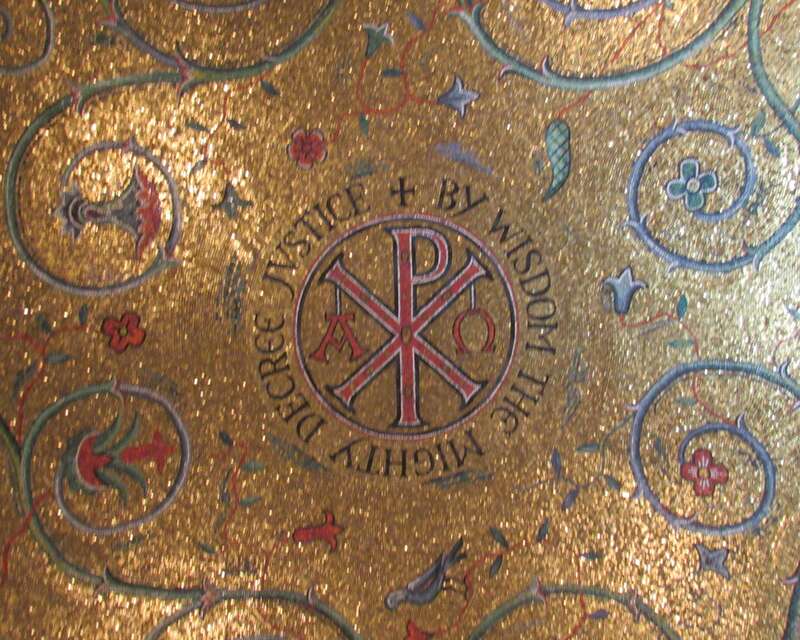 Part of the ceiling mosaic in the narthex in the Cathedral Basilica of St. Louis in St. Louis, Missouri.