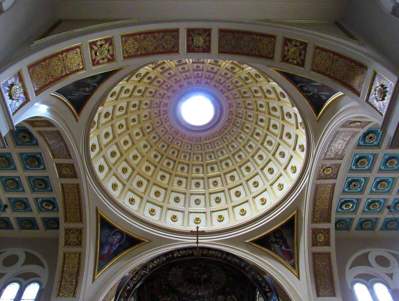 Interior dome of the Memorial Church of the Holy Sepulchre at the Mount St. Sepulchre Franciscan Monastery in Northeast Washington, D.C.