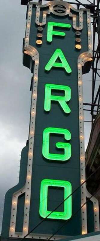The marquee at the Fargo Theater in Fargo, North Dakota