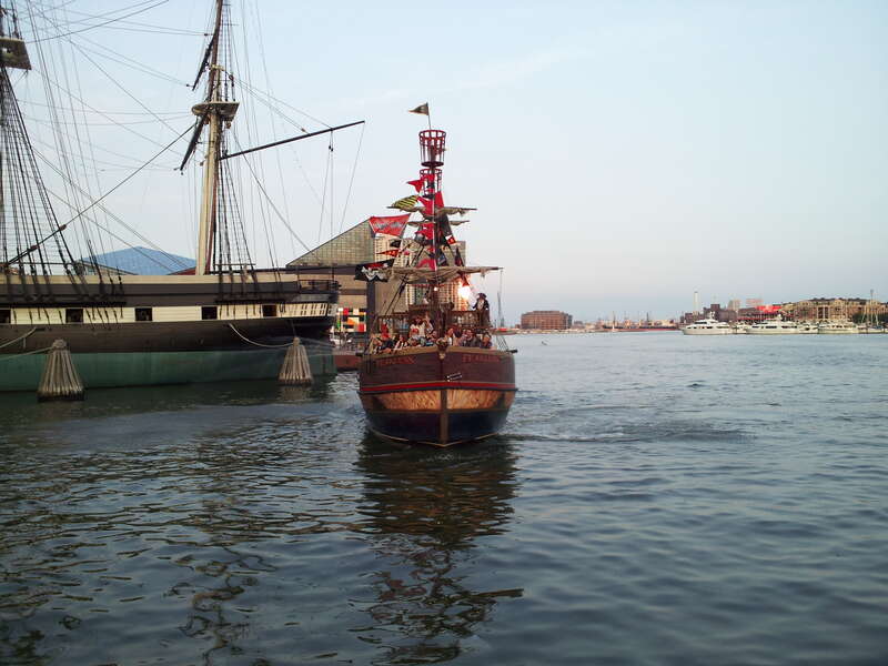 The pirate ship "Fearless" on a pleasure cruise in the Baltimore Inner Harbor.

Ben Schumin is a professional photographer who captures the intricacies of daily life.  This image may be used under Creative Commons Attribution-ShareAlike 2.0.  Please