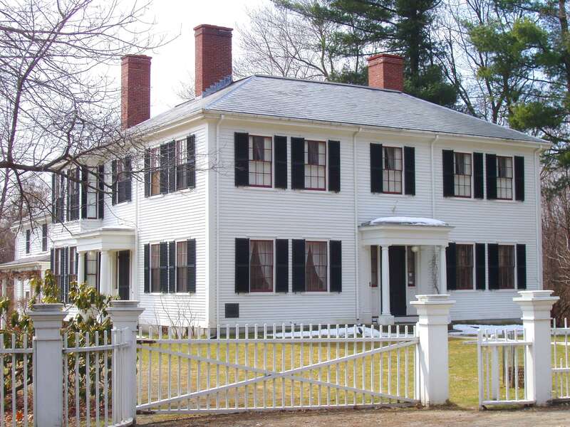 Photograph of Ralph Waldo Emerson House, Concord, Massachusetts, USA. This National Historic Landmark was the longtime home of philosopher Ralph Waldo Emerson.