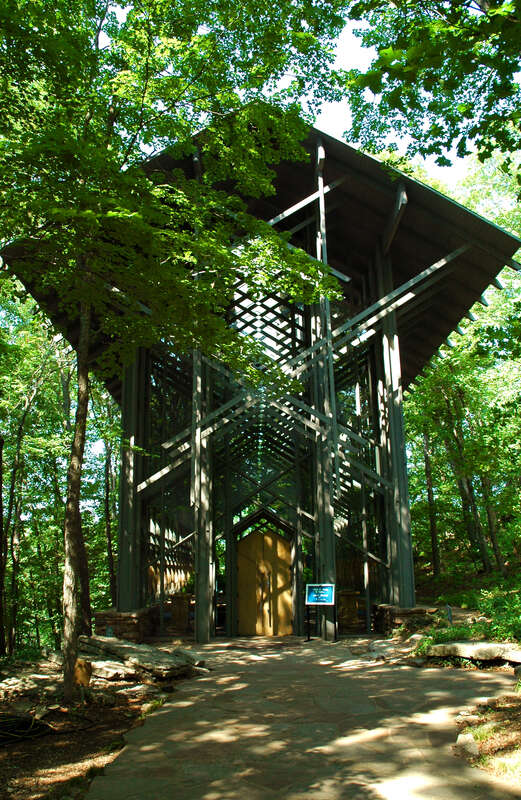 Just outside Eureka Springs in the Arkansas Ozarks--itself a divine place--lies this small, peaceful, non-denominational chapel.  Even as I feel the distance between the organized religion I was raised with and myself grow, places like this remind me