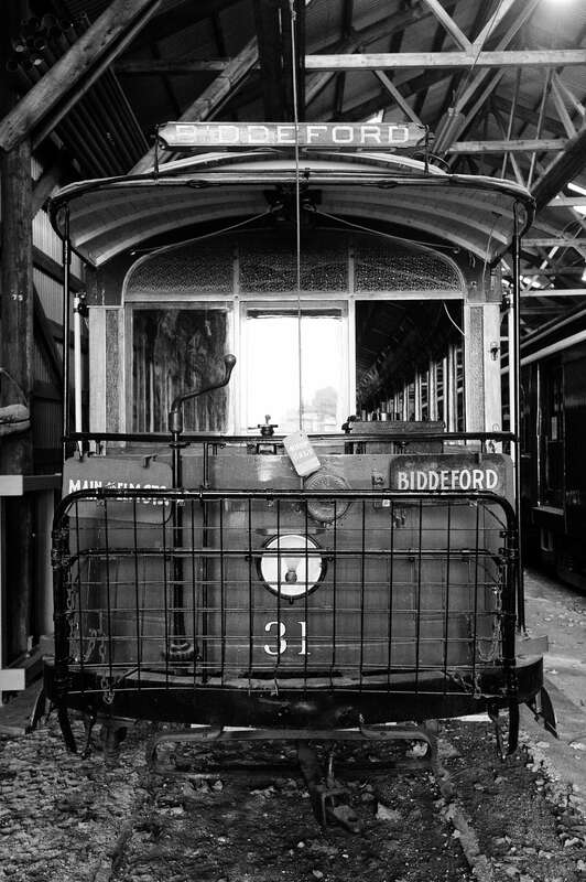 Biddeford &amp; Saco Railway open car #31 at Seashore Trolley Museum in 2012. The car was the first acquired by the museum.
