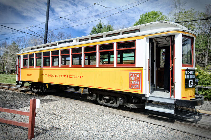 Connecticut Company 1160 at the Seashore Trolley Museum in May 2012