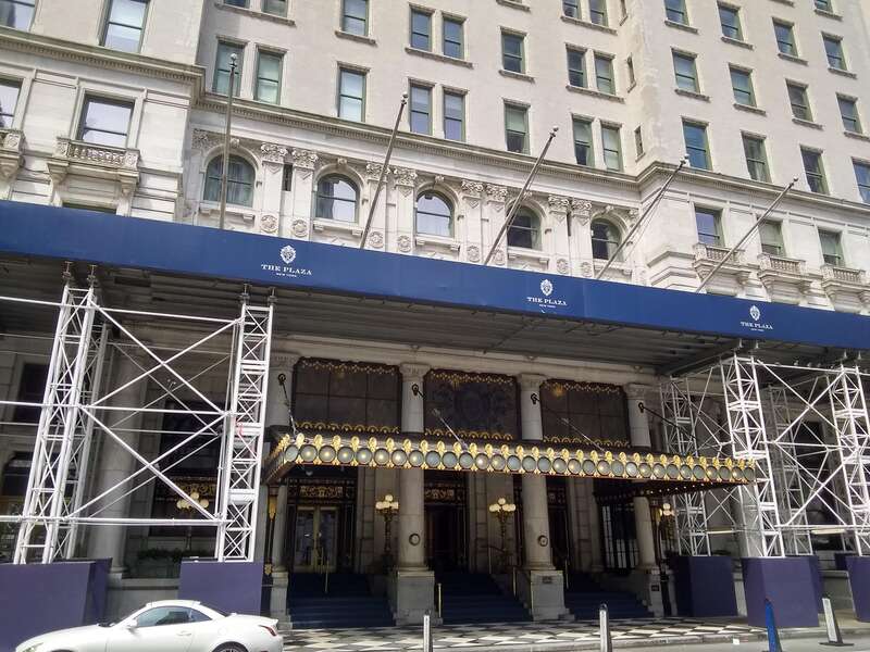 The Plaza Hotel at Grand Army Plaza in Manhattan, New York, seen in April 2021