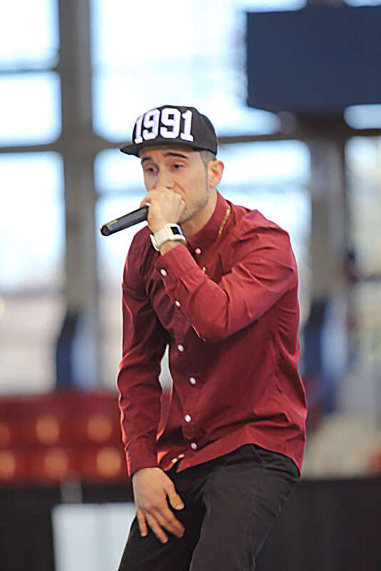 This art work represents American rapper Grisha Consta. He was performing four songs from his LP "IMMIGRANT" at Dorton Arena Raleigh, North Carolina.