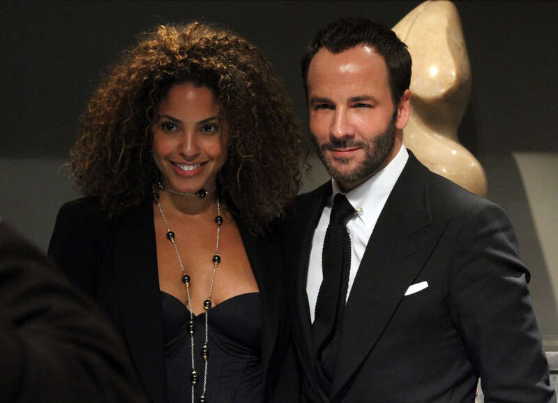 Plus-size model Tonya Pittman and Tom Ford pose at Spring/Summer 2011 New York Fashion Week  Fashion's Night Out at Bergdorf Goodman. Photo by noision1