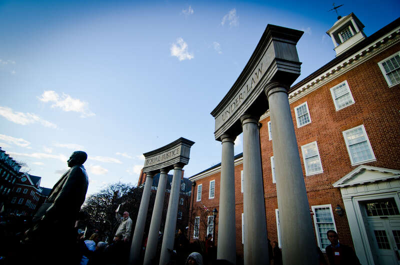 The statue in the square in Annapolis