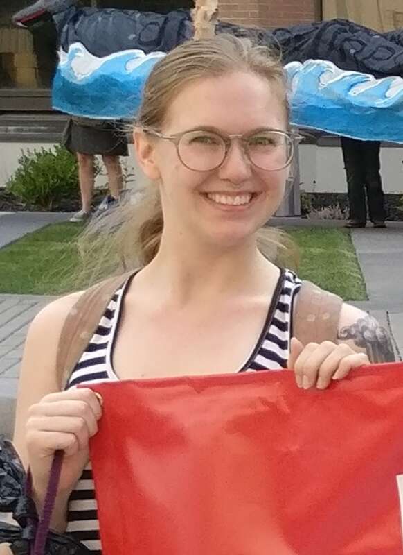 The Boise chapter of the Democratic Socialists of America at the end of a Climate Change march at City Hall in August 2018.