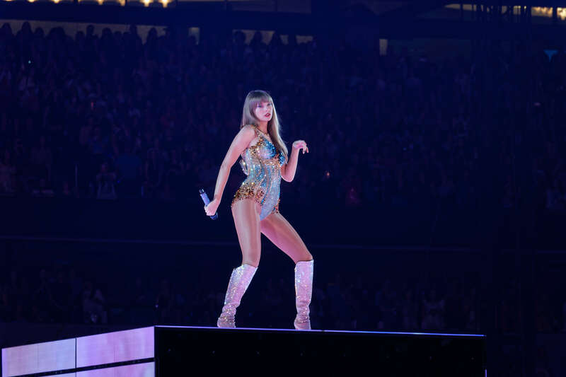 American singer-songwriter Taylor Swift on the Eras Tour in Arlington, Texas, April 2, 2023
