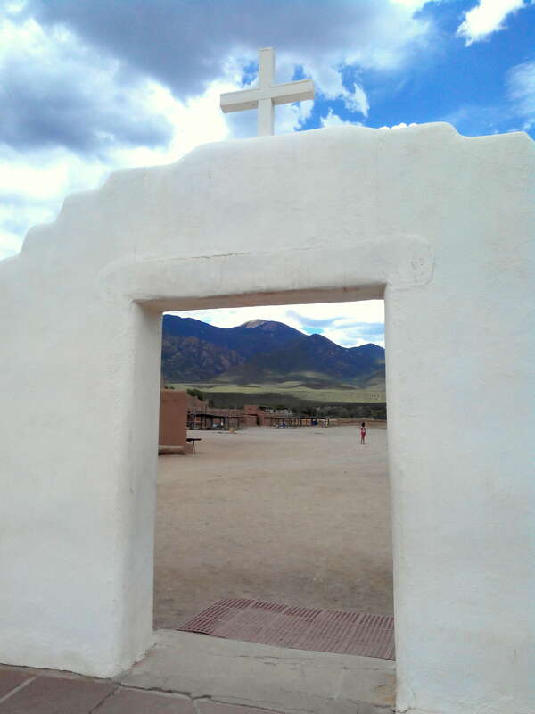 San Geronimo Church with Pueblo Peak in the distance, Taos Pueblo, NM