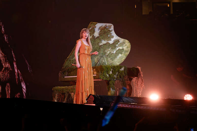 Eras Tour - Arlington, TX - Evermore 1.jpg

American singer-songwriter Taylor Swift on the Eras Tour in Arlington, Texas, April 2, 2023