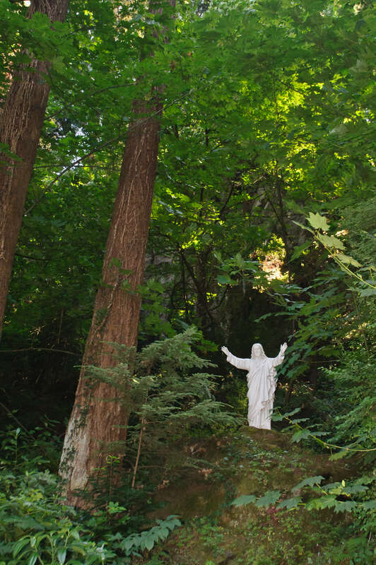 The Grotto is located in eastern Portland, and is intended as a place of reflection and prayer.

There are two areas at the Grotto: the lower area, where one can walk through a sculpture garden themed after the life of Jesus as well as visiting a