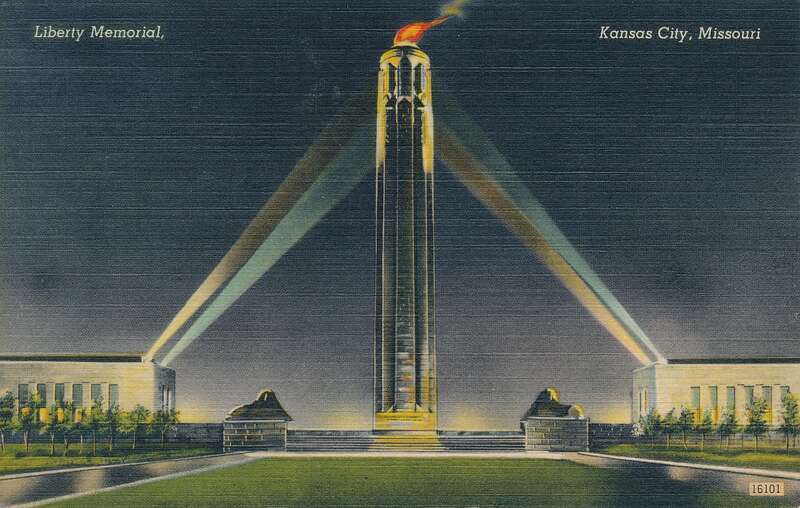 My dad sent this postcard to my mom.  It was postmarked March 2, 1944.

It shows the Liberty Memorial.
