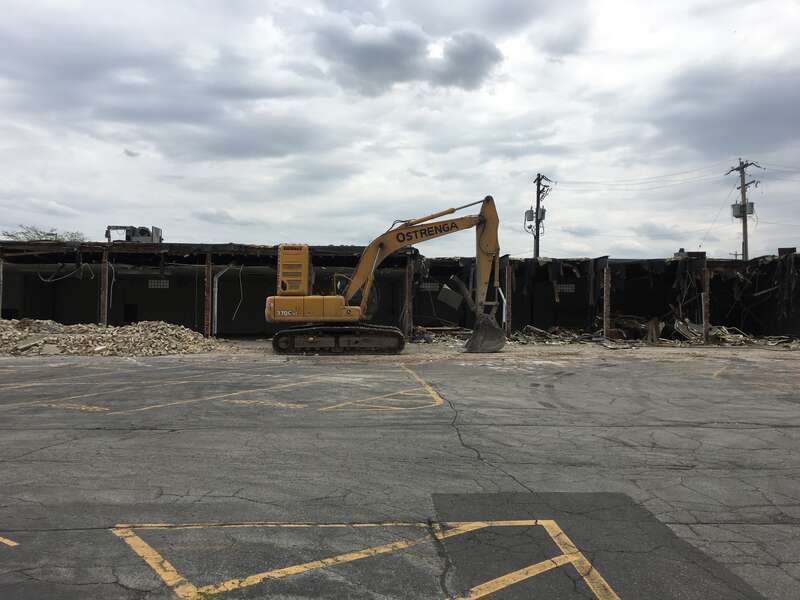 Demolition of a warehouse and office building adjacent to Camera Corner in downtown Green Bay, WI. Camera Corner is set to expand to this area.