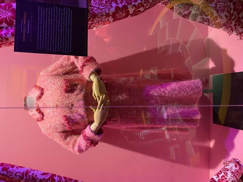 A costume worn by Imelda Staunton while playing Dolores Umbridge. I took this picture at “Harry Potter: The Exhibition” at The Franklin Institute in 2022.