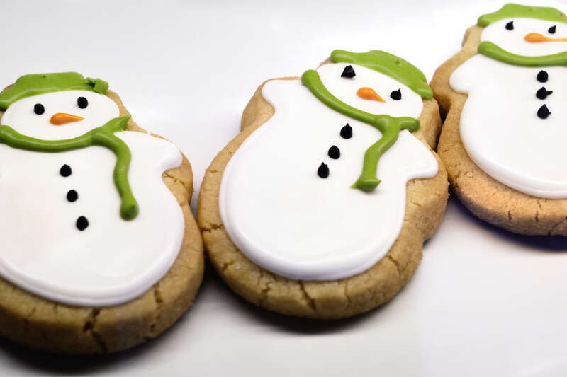 Emily at Church Street Coffee &amp; Books made these wonderful snowman shortbread cookies.  They are (were) delicious.