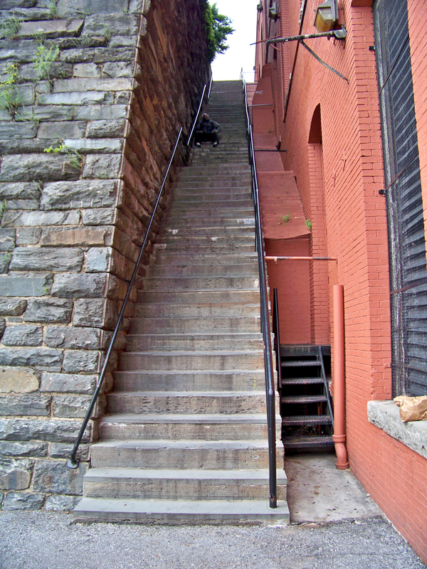 The "Exorcist Steps" in Washington, DC's Georgetown neighborhood.

Ben Schumin is a professional photographer who captures the intricacies of daily life.  This image may be used under Creative Commons Attribution-ShareAlike 2.0.  Please provide