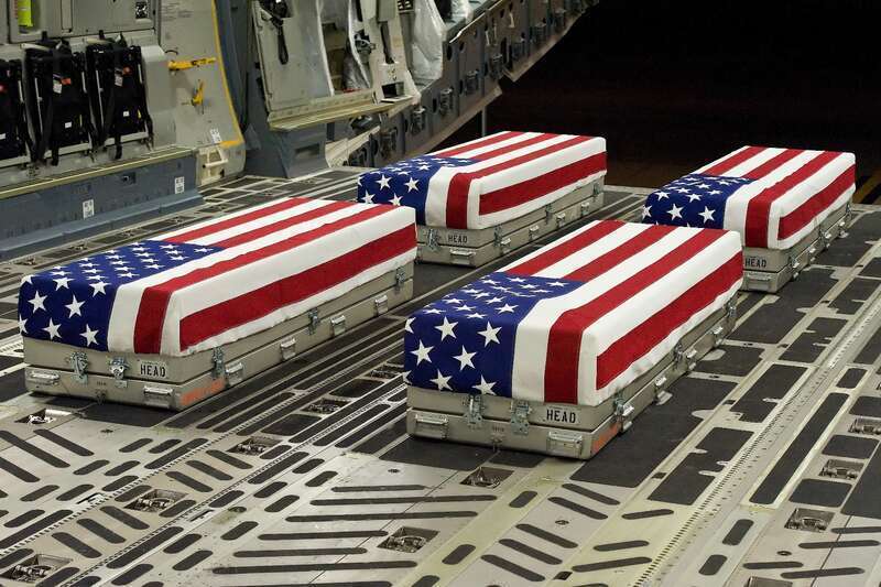 The remains of Army Indiana National Guard Staff Sgt. Jonathan M. Metzger, of Indianapolis, Ind.; Spc. Christopher A. Patterson, of North Aurora, Ill.; Spc. Robert J. Tauteris Jr., of Hamlet, Ill.; and Spc. Brian J. Leonhardt, of Merrillville, Ind.,